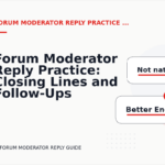 Forum Moderator Reply Practice: Closing Lines and Follow-Ups